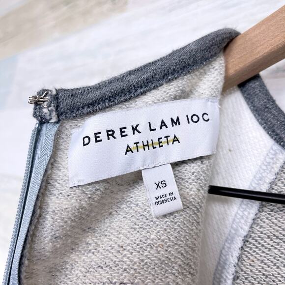 Athleta Derek Lam Downtown French Terry Mini Dress Gray Colorblock Womens XS - Picture 7 of 9